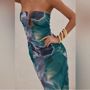 12th Tribe Sea Breeze Mesh Maxi Dress - Small